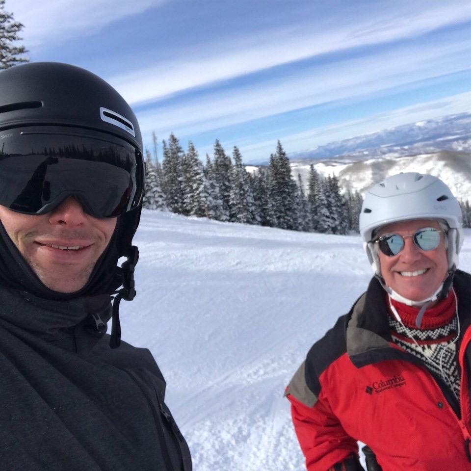 GL & George skiing